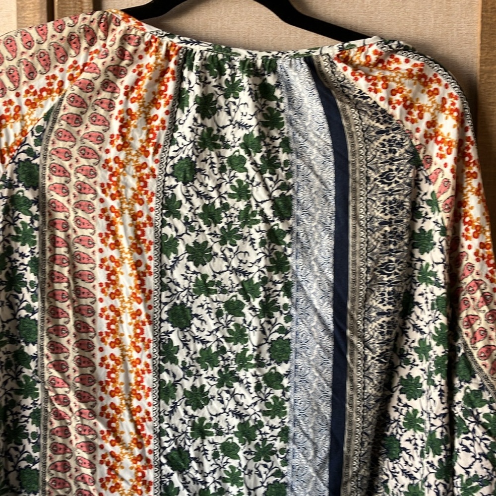 FINAL MARKDOWN Janette Plus Multicolor Floral Women's peasant top 3x - Picture 8 of 10